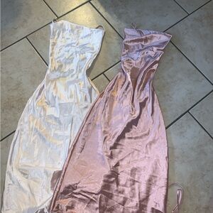 2 Satin dresses | light pink and pink | size small | COMES TOGETHER
